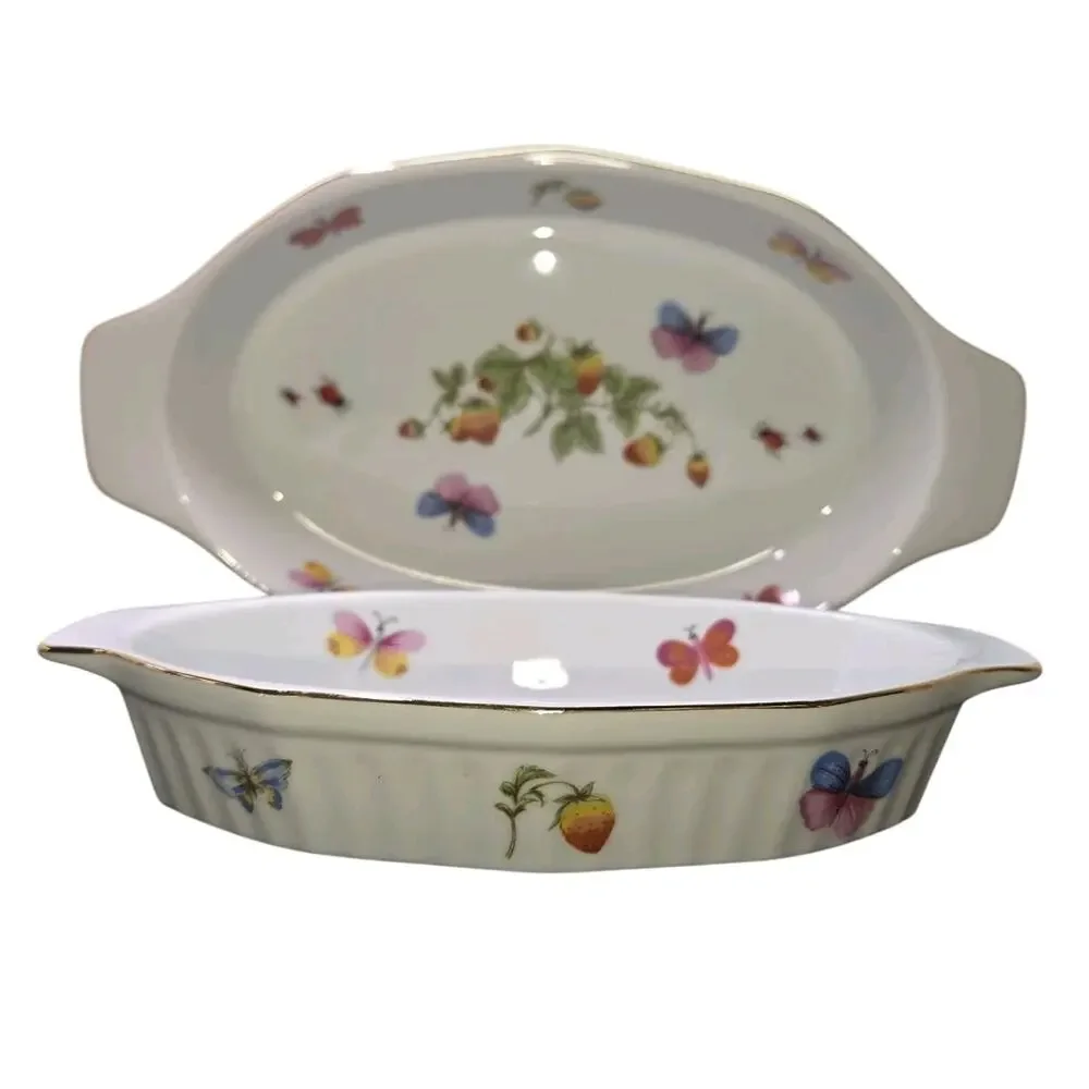 Ardalt Japan 'Spring Time' Oven-to-Table Oval Casserole Set Cookware Vintage